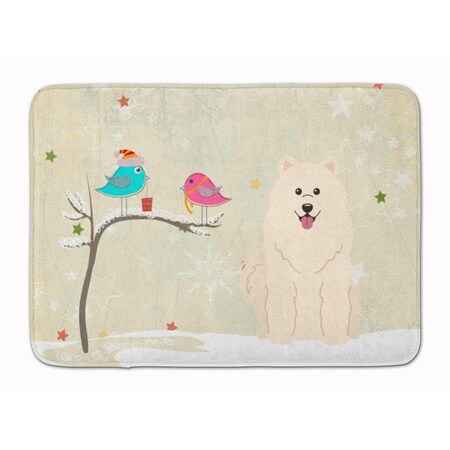 Jensendistributionservices Christmas Presents Friends Samoyed Machine Washable Memory Foam Mat MI2550571